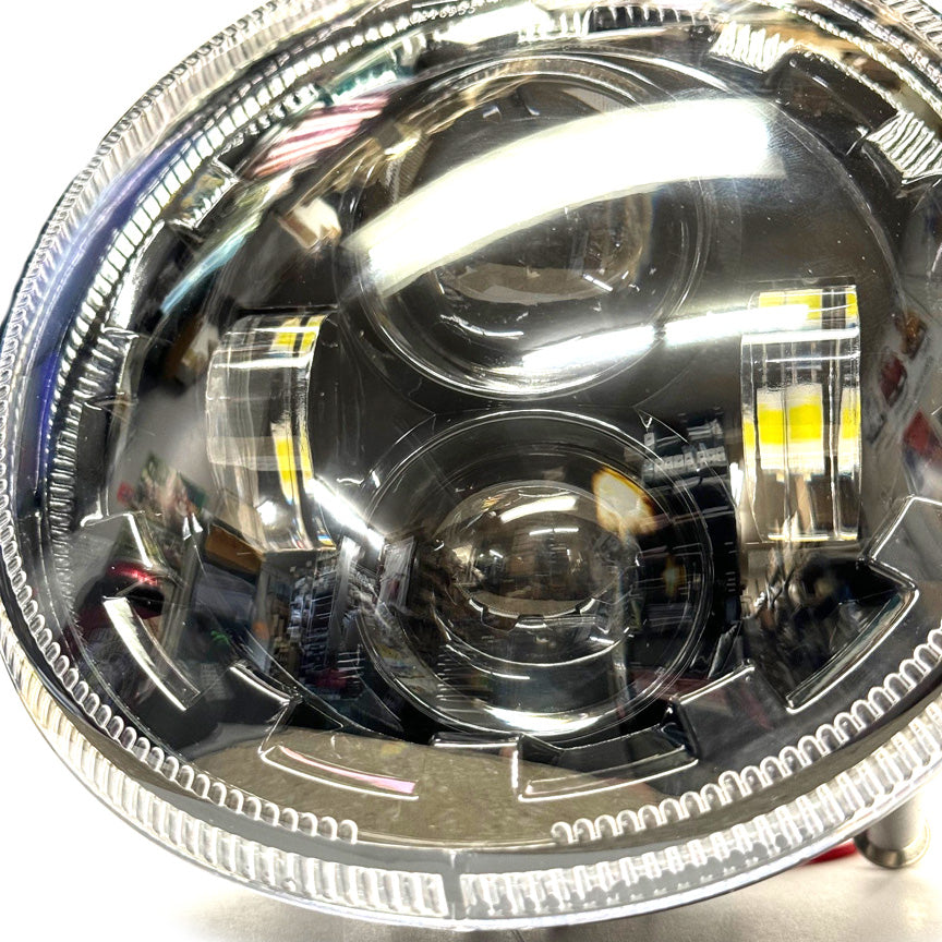 GTS LED BLACK PROJECTOR HEADLIGHT W/RUNNING LIGHT VESPA GTS SUPER 2005-2019 (WILL ALSO WORK FOR GT200)