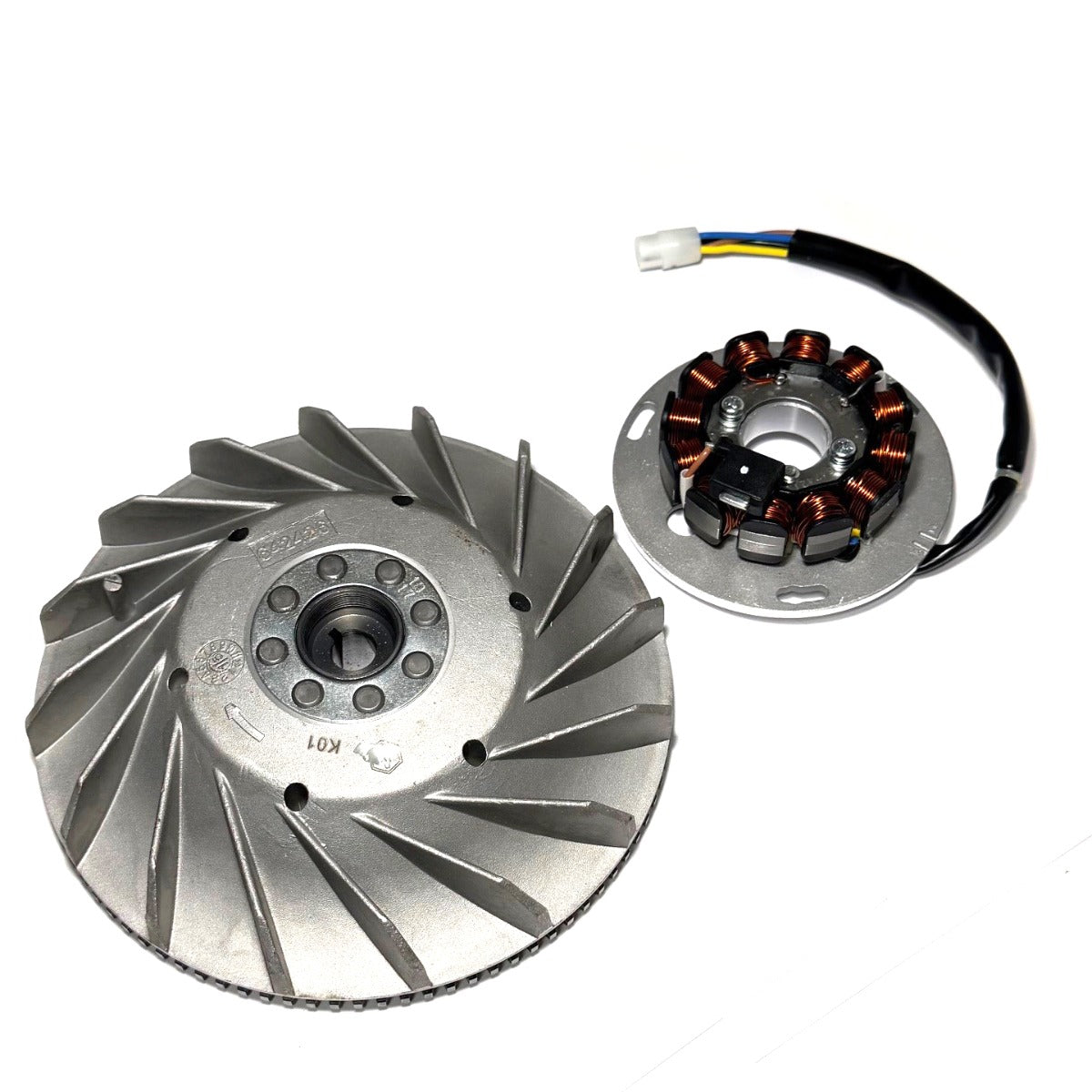 FLYWHEEL AND STATOR KIT BY PIAGGIO ORIGINAL FOR VESPA PX125-150 2011-2017 ONLY WITH ELECTRIC START FLYWHEEL (INCLUDEDS 642426 642427) **CLOSEOUT**
