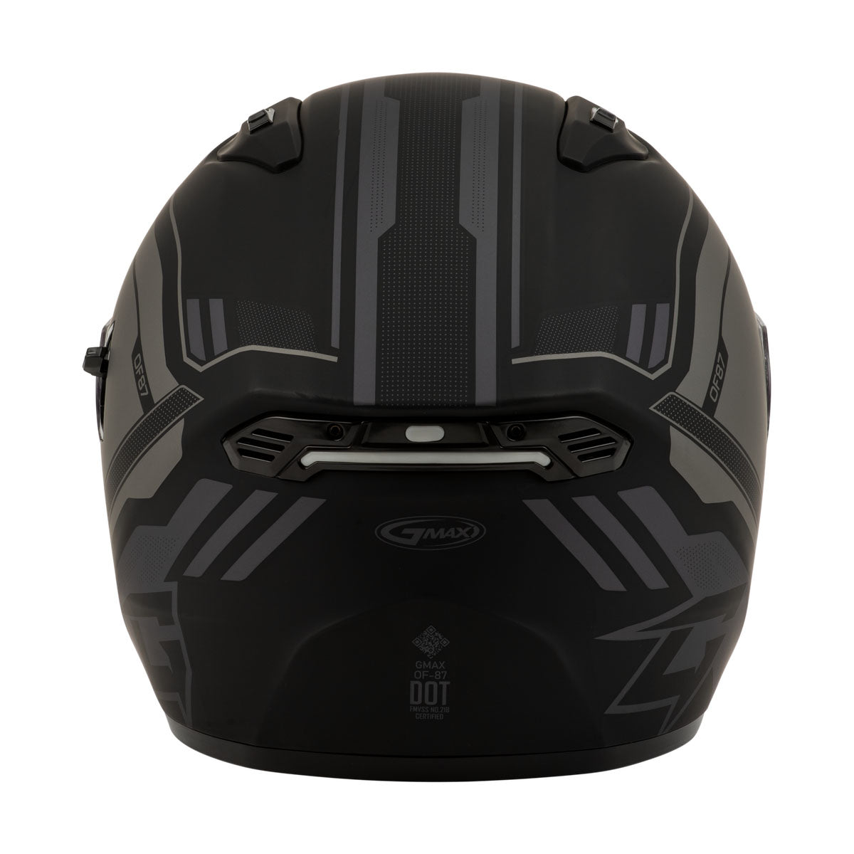 OF-87 DUKE GMAX HELMET W/LED LIGHT MATTE BLACK AND GREY