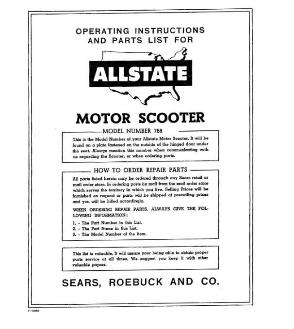 PARTS BOOK ALLSTATE 788.94490 1955