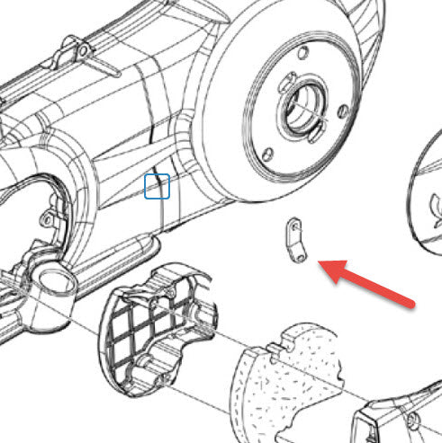 GEAR BOX BREATHER HOSE HOLDING PLATE (MOST MODERN VESPA AND PIAGGIO 50-300)