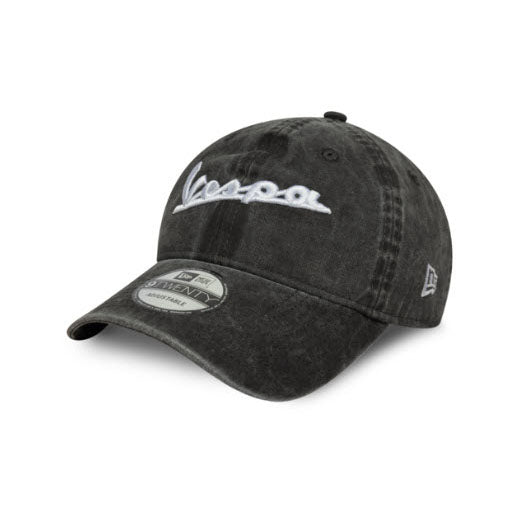 VESPA 9TWENTY BLACK STONE WASHED BASEBALL HAT NEW ERA