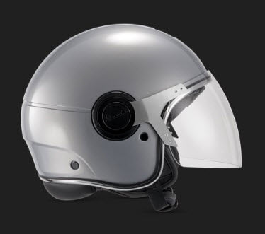 VESPA ARGENTARIO JET HELMET W/TINTED INNER SUN SHADE GREY PEARL GRAY DOT APPROVED