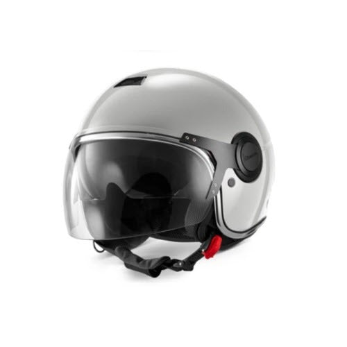 VESPA ARGENTARIO JET HELMET W/TINTED INNER SUN SHADE GREY PEARL GRAY DOT APPROVED