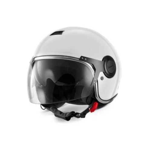 VESPA ARGENTARIO JET HELMET W/TINTED INNER SUN SHADE BIANCO INNOCENTE WHITE DOT APPROVED