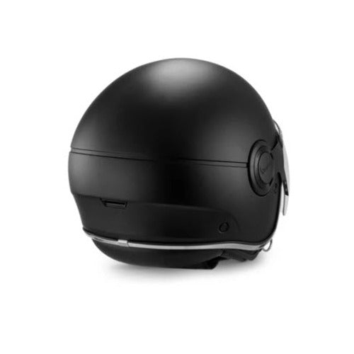 VESPA ARGENTARIO JET HELMET W/TINTED INNER SUN SHADE NERO CONVINTO MATTE BLACK DOT APPROVED