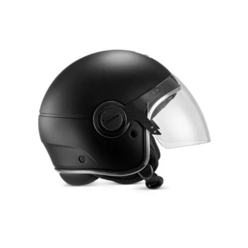VESPA ARGENTARIO JET HELMET W/TINTED INNER SUN SHADE NERO CONVINTO MATTE BLACK DOT APPROVED