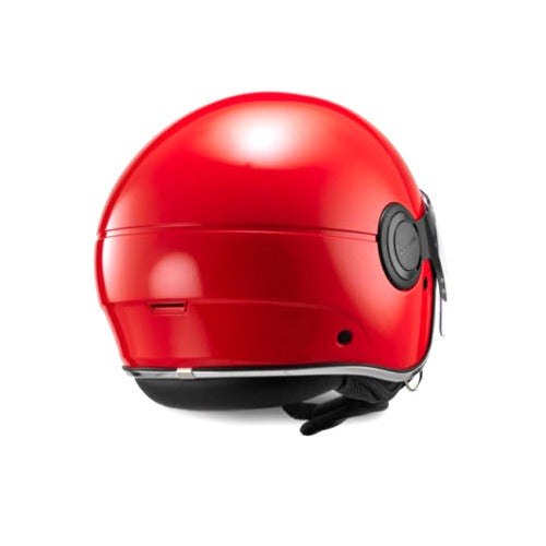 VESPA ARGENTARIO JET HELMET W/TINTED INNER SUN SHADE ROSSO CORAGGIOSO DRAGON RED DOT