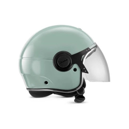VESPA ARGENTARIO JET HELMET VERDE AMABILE GREEN W/TINTED INNER SUN SHADE DOT APPROVED
