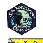 VESPA MOTORSPORT 80TH HEXAGON PATCH WITH HELMET "KEEP ROLLING"