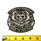 VESPA MOTORSPORT 80TH ANNIVERSARY SKULL "RIDE TO THE END" PATCH