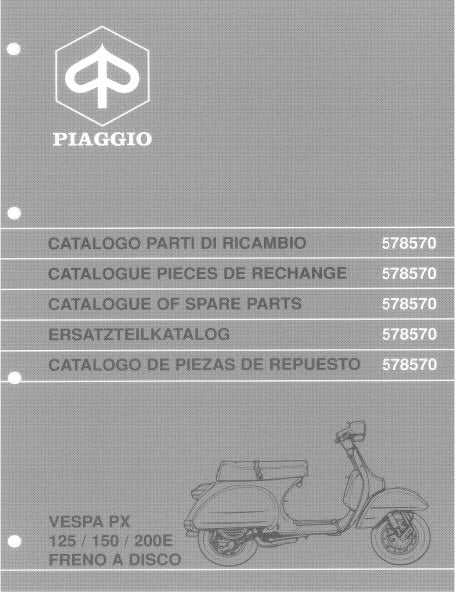 Vespa PX150 PX200 (VLX , VSX) 1997-2005 Parts Book Free Download
