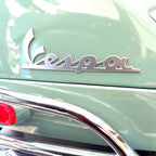 **VESPA** 6" SILVER BADGE EMBLEM SIDE COWL FOR 80TH EDITION VESPA GTS310 AND PRIMAVERA