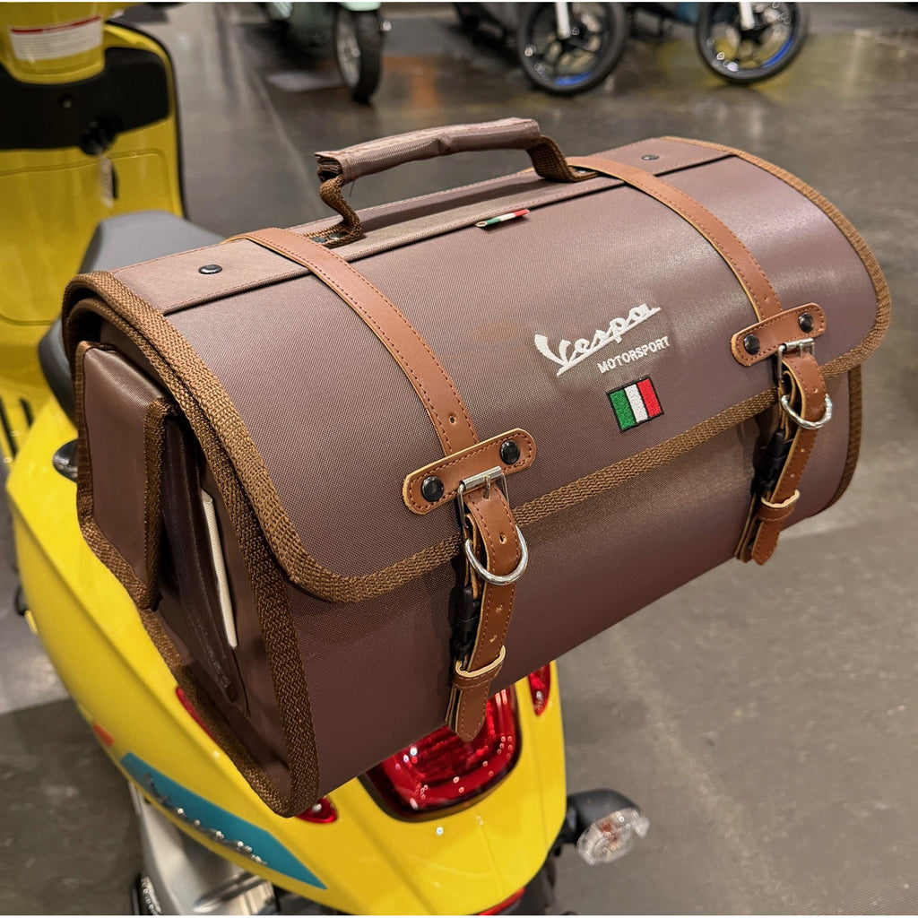 *BROWN* ROLL BAG VESPA PRIMAVERA SPRINT GTS300-GTS310 **SCOOTERWEST EXCLUSIVE**
