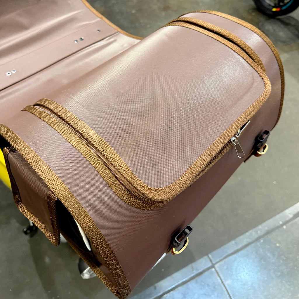 *BROWN* ROLL BAG VESPA PRIMAVERA SPRINT GTS300-GTS310 **SCOOTERWEST EXCLUSIVE**