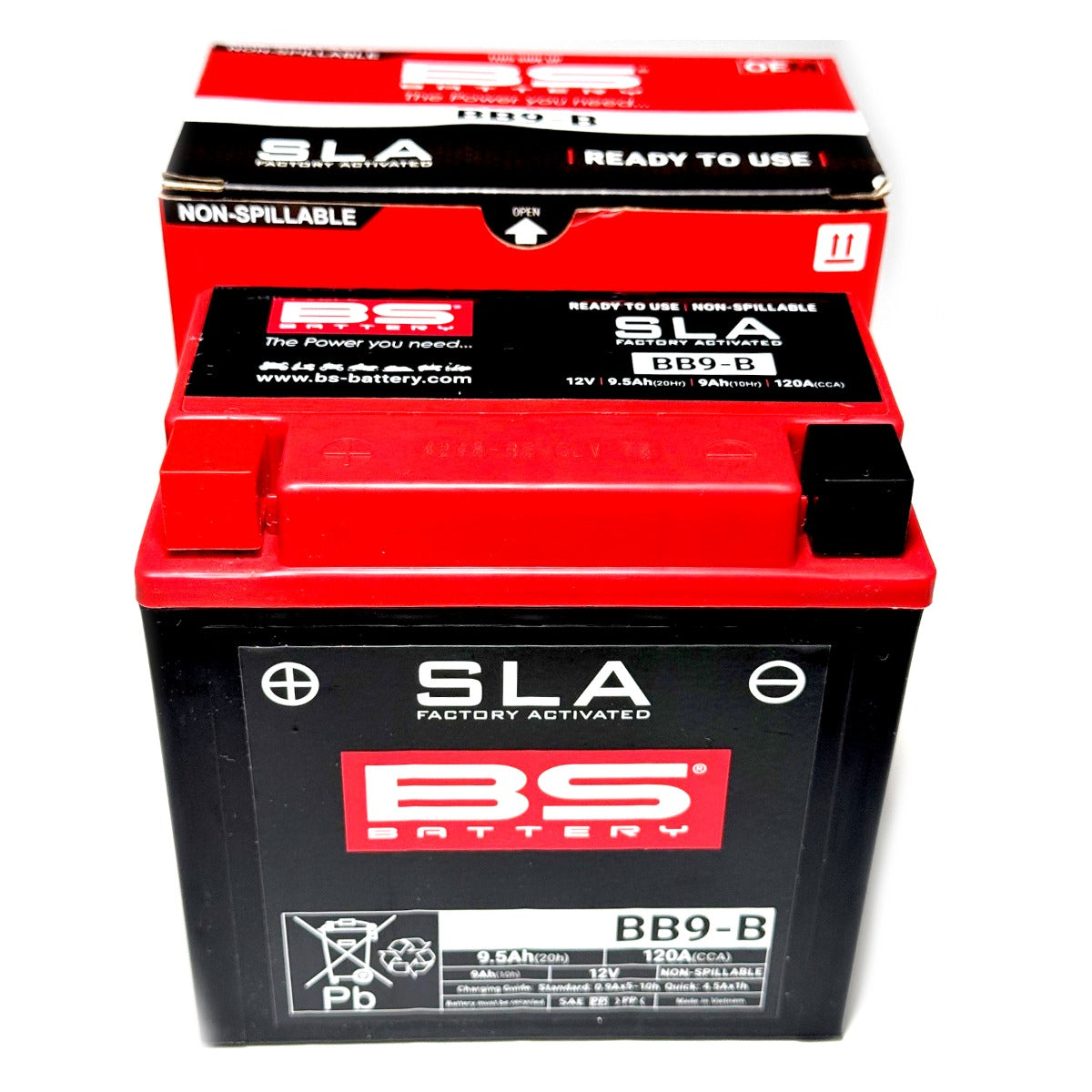 BATTERY BS BB9-B SEALED REPLACEMENT FOR YB9B PERFECT FOR VESPA P200E P125X PX STELLA ROYAL ALLOY GT150 GP300)
