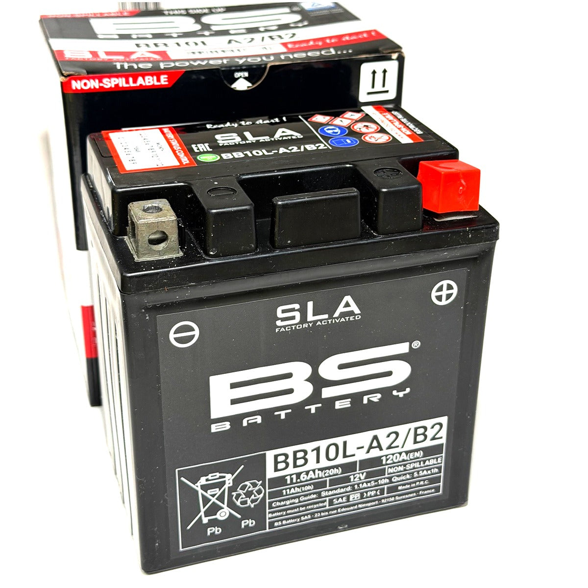 BS BB10LB Battery 12 VOLT 11Ah  RIVA 180/BV250-500, Early GTS 250 (584867 12N-103B1-00-00 YB10LB)