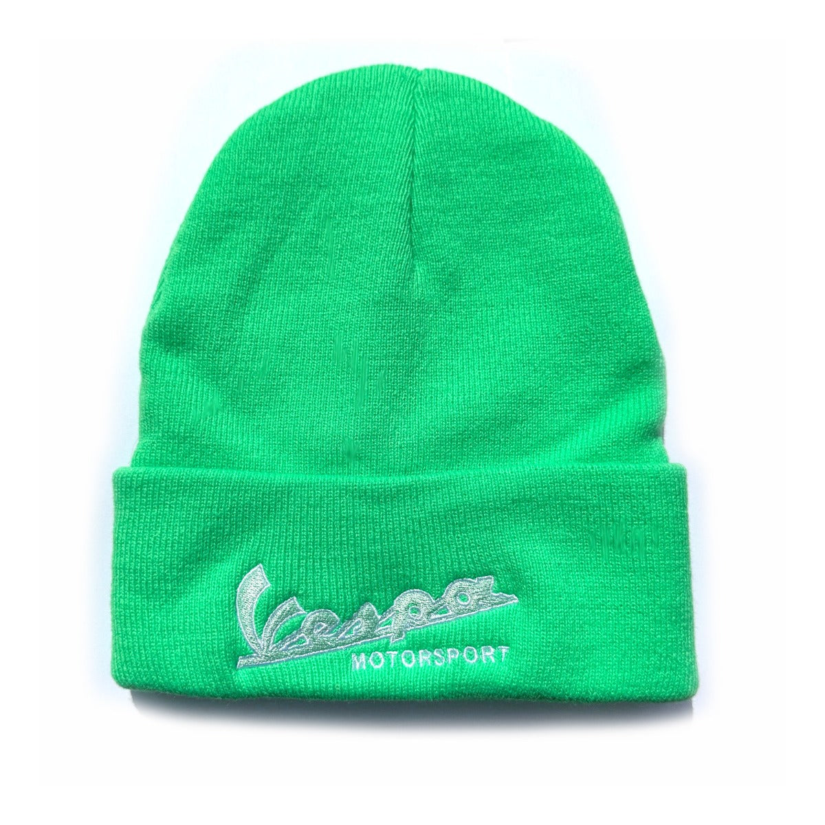 VESPA MOTORSPORT BEANIE **BRIGHT GREEN** ONE SIZE FITS ALL **SUPER SALE**