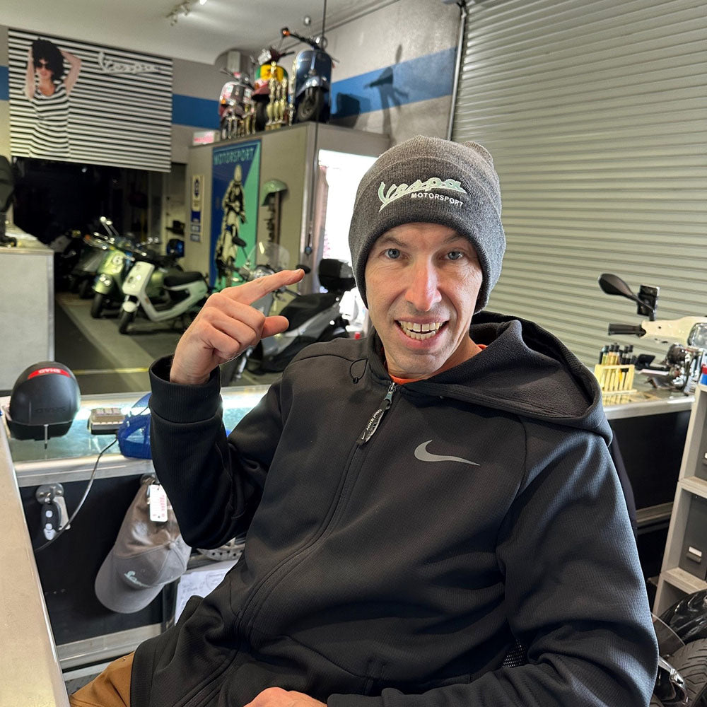 VESPA MOTORSPORT BEANIE **GREY** ONE SIZE FITS ALL