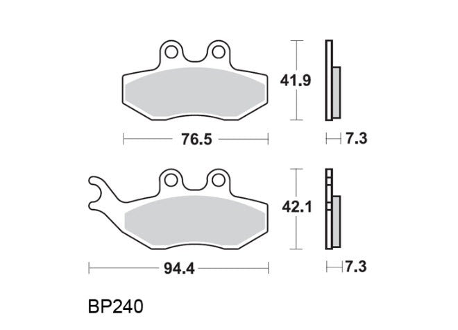 Brake Pad BV200 GT200 Grimica Style Front or Rear