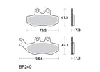 Brake Pad BV200 GT200 Grimica Style Front or Rear