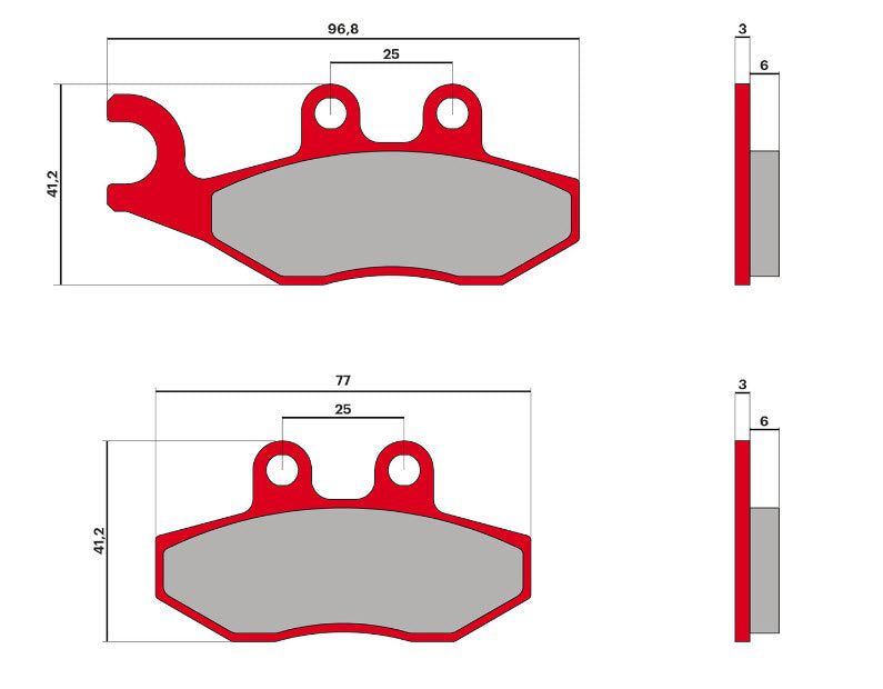 Malossi Brake Pads Front VESPA GT-GTS-GTV 2005-2022, FLY FRONT, Rear MP3 500