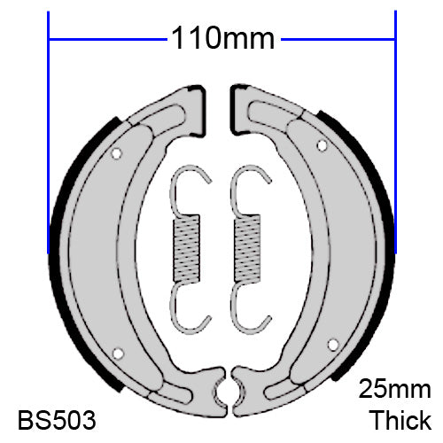 Rear Brake Shoes Buddy 50 Rattler 50 & Jog  (E14074000002)