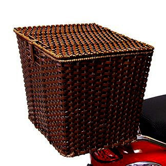 DARK BROWN Prima Wicker Rear Basket GENIUNE BUDDY (VESPA)