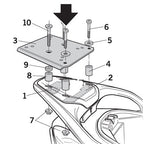 TOPCASE MOUNTING PLATE BY SHAD FOR PIAGGIO BV400 2022-CURRENT