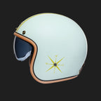 VERDE AMABILE GLOSSY GREEN CYRIL 3/4 RETRO HELMET