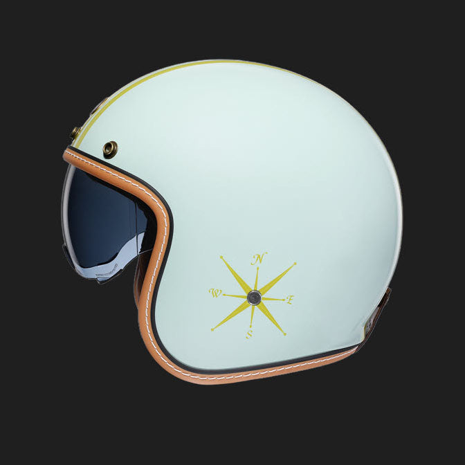 VERDE AMABILE GLOSSY GREEN CYRIL 3/4 RETRO HELMET
