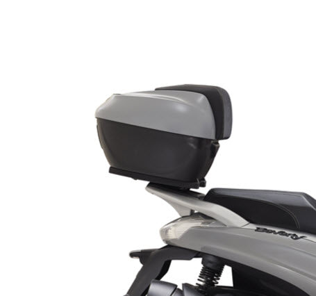 **GLOSSY GRAY MATERIA 715/C GRIGIO** 36 LT. TOPCASE WITH BLACK BACKREST PAD-BV350 (CM290314)