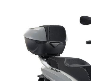 **GLOSSY GRAY MATERIA 715/C GRIGIO** 36 LT. TOPCASE WITH BLACK BACKREST PAD-BV350 (CM290314)