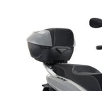 **GLOSSY GRAY MATERIA 715/C GRIGIO** 36 LT. TOPCASE WITH BLACK BACKREST PAD-BV350 (CM290314)