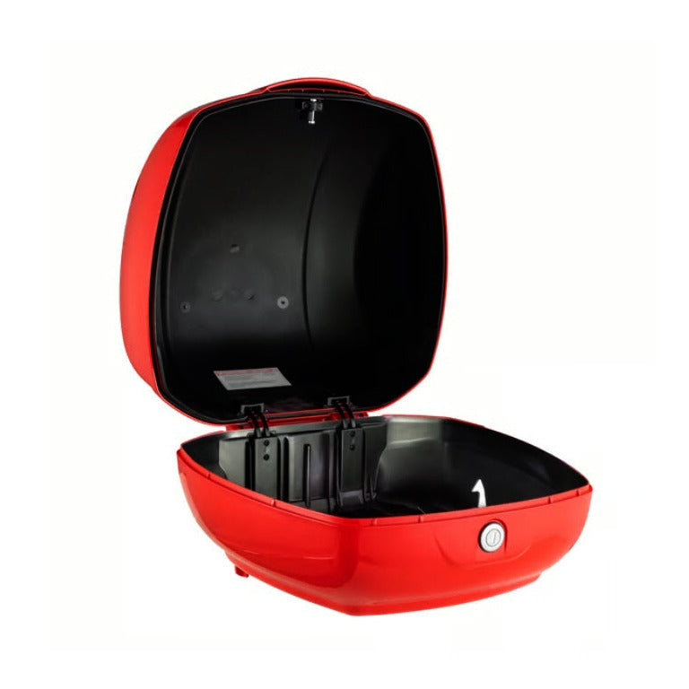 VESPA GTS310 **ROSSO CORAGGIOSO GLOSSY DRAGON RED (R7)** TOPCASE FOR USE WITH FOLDING RACK (PAD AND RACK NOT INCLUDED)
