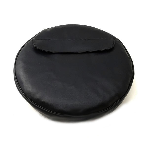 10" BLACK SPARE TIRE COVER WITH ZIPPER POCKET AND GRAY PIPING SPRINT SMALL FRAME GS150 VLB TS V5A V9A VMA