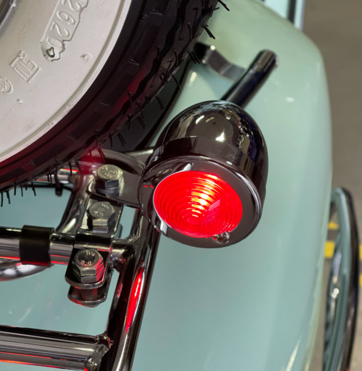 2" CHROME REAR RIGHT BULLET RUNNING LIGHTS WITH RED LENS