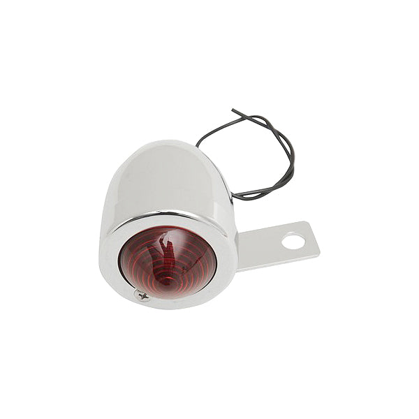 2" CHROME REAR LEFT BULLET RUNNING LIGHTS WITH RED LENS
