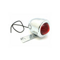 2" CHROME REAR RIGHT BULLET RUNNING LIGHTS WITH RED LENS