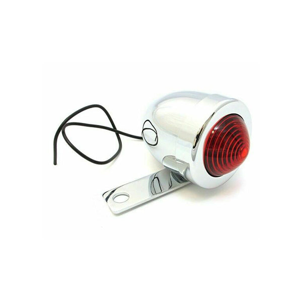 2" CHROME REAR RIGHT BULLET RUNNING LIGHTS WITH RED LENS