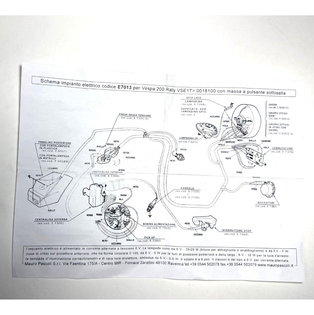 WIRING HARNESS EURO SPEC RALLY 200 AC WITHOUT BATTERY **KILL SWITCH BELOW SEAT** W/ WIRING DIAGRAM