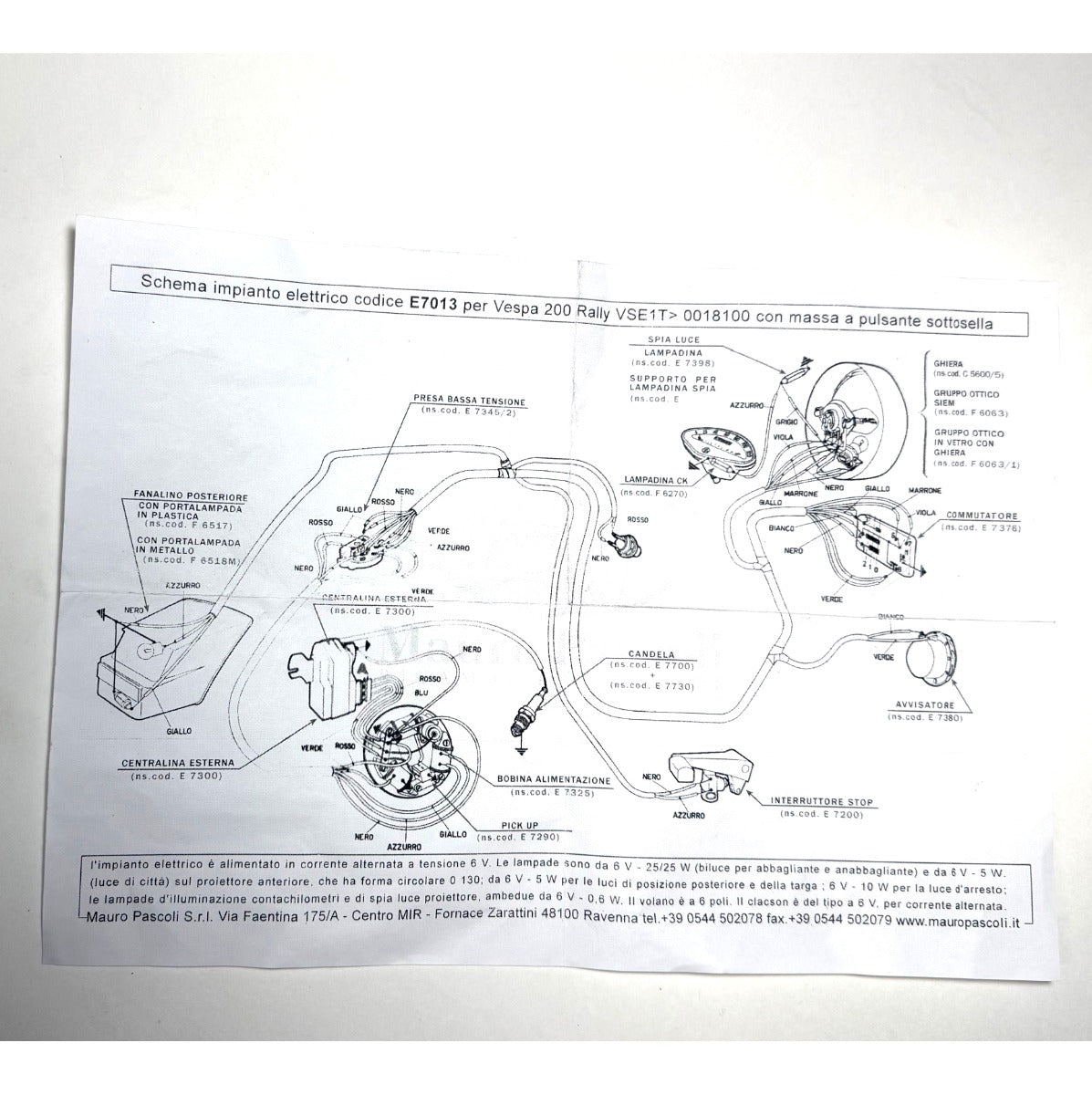 WIRING HARNESS EURO SPEC RALLY 200 AC WITHOUT BATTERY **KILL SWITCH BELOW SEAT** W/ WIRING DIAGRAM