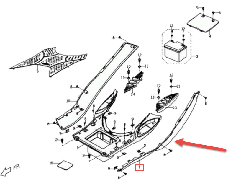 BUDDY LH LOWER SIDE COVER SEAFOAM (P66263003N00)