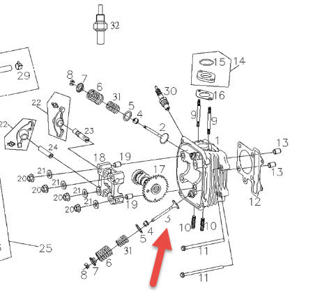 EXHAUST VALVE - BUDDY 150/170
