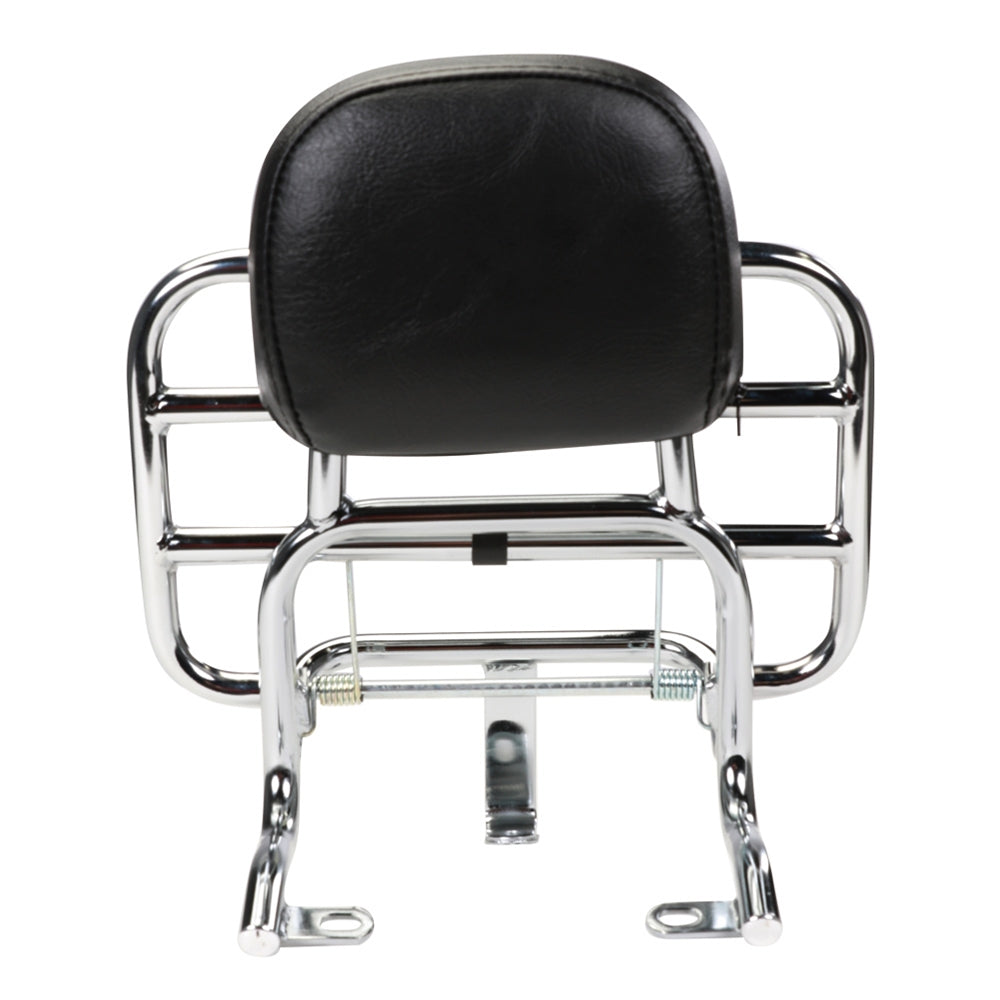 BUDDY KICK 125 CHROME FOLDING REAR RACK WITH BACKREST