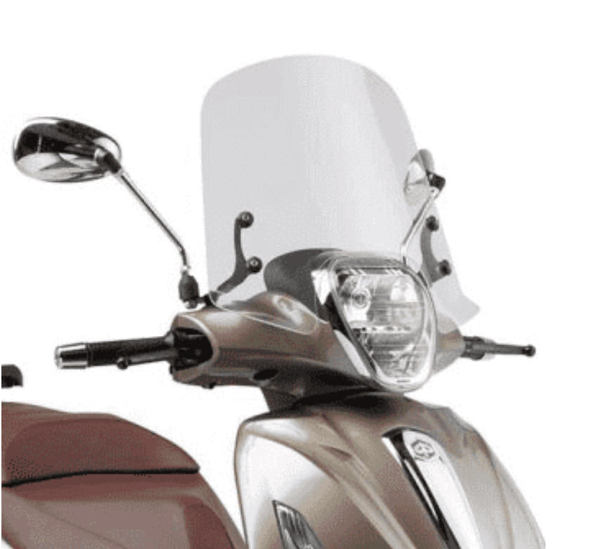 BV350 MID SIZE WINDSHIELD WITH HARDWARE KIT (18" WIDE x 12.25" TALL) -GIVI **MADE IN ITALY**