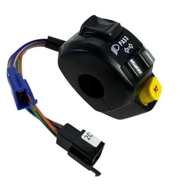 BLACK LEFT (LH) HANDLEBAR SWITCH ASSY TURN SIGNAL, HEADLIGHT, HORN - BUDDY KICK BLUR 220 HOOLIGAN