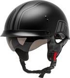 GMAX HH-65 HALF HELMET FULL DRESSED TWIN MATTE BLACK/SILVER
