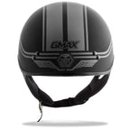 GMAX HH-65 HALF HELMET FULL DRESSED TWIN MATTE BLACK/SILVER