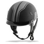 GMAX HH-65 HALF HELMET FULL DRESSED TWIN MATTE BLACK/SILVER